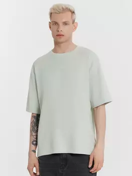 Футболка мужская голубая оверсайз