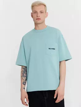 Футболка мужская голубая с вышивкой