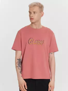 Футболка мужская коралловая с надписью