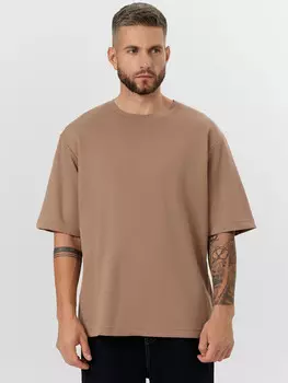 Футболка мужская коричневая оверсайз