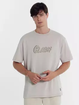 Футболка мужская пепельно-серая с печатью