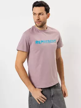 Футболка мужская пыльно-фиолетовая с печатью