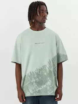 Футболка мужская салатовая с принтом и надписью