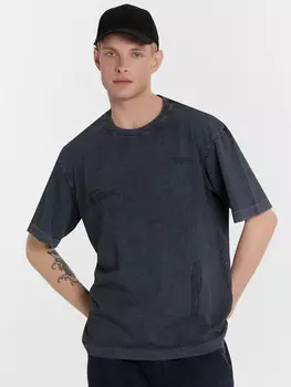 Футболка мужская серая с обработкой эйсид