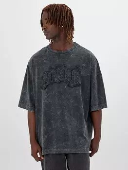 Футболка мужская серая с обработкой эйсид