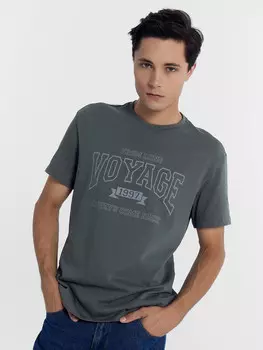 Футболка мужская серая с печатью