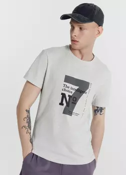Футболка мужская серая с печатью