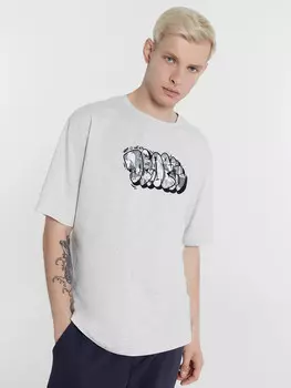 Футболка мужская серая с печатью