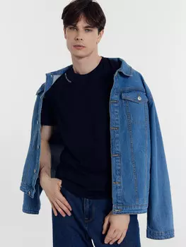 Футболка мужская темно-синяя с печатью