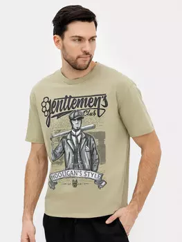 Футболка мужская в пыльно-зеленом цвете