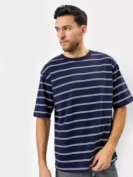 Футболка мужская в синем цвете в полоску