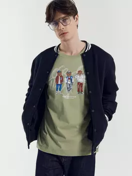 Футболка мужская зеленая с печатью