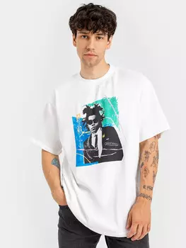 Футболка оверсайз мужская в белом цвете с принтом