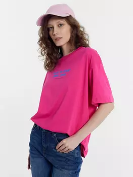 Футболка женская розовая с надписью