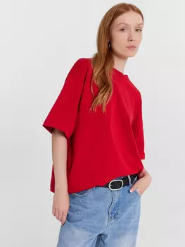 Футболка женская оверсайз красная
