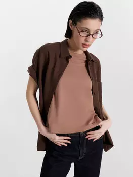 Футболка женская коричневая