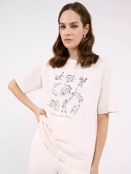 Футболка женская белая с печатью