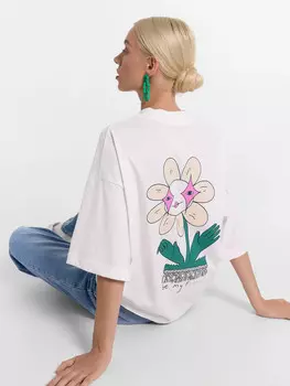 Футболка женская белая с печатью