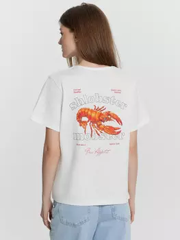 Футболка женская белая с принтом и надписью