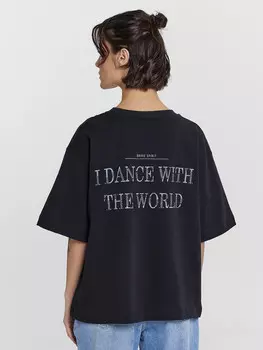 Футболка женская черная с надписью