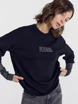 Футболка женская черная с печатью