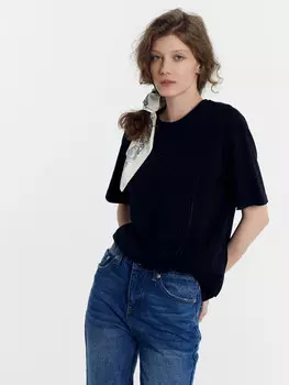 Футболка женская черная с печатью