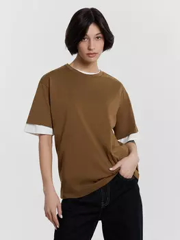 Футболка женская коричневая