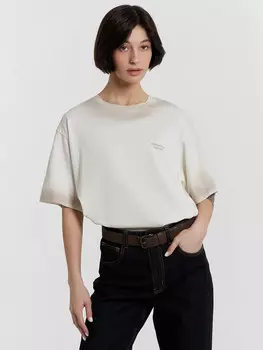 Футболка женская кремовая с надписью