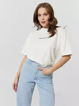 Футболка женская оверсайз белая с надписью