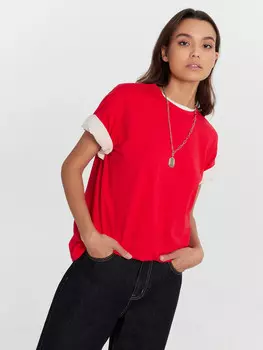 Футболка женская оверсайз красная