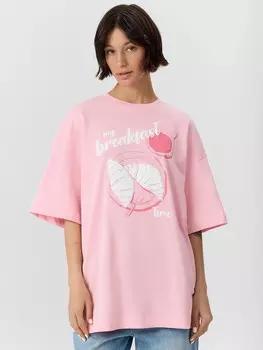 Футболка женская розовая с надписью