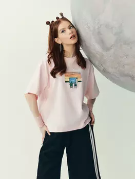 Футболка женская розовая с принтом из коллекции