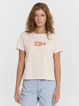 Футболка женская розовая с вышивкой на груди