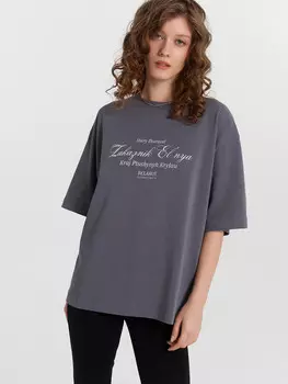 Футболка женская серая из коллекции «zakaзnik el’nya / заказник ельня»