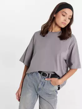 Футболка женская серая оверсайз