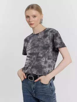 Футболка женская серая с обработкой эйсид