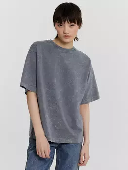 Футболка женская серая с обработкой эйсид