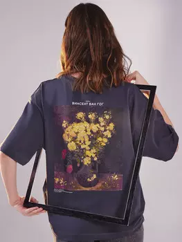 Футболка женская серая с принтом