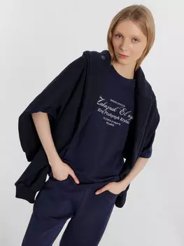 Футболка женская синяя из коллекции «zakaзnik el’nya / заказник ельня»