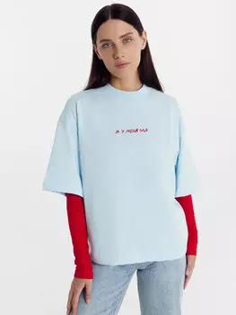 Футболка женская в небесно-голубом цвете