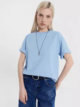 Футболка женская в пыльно-голубом цвете