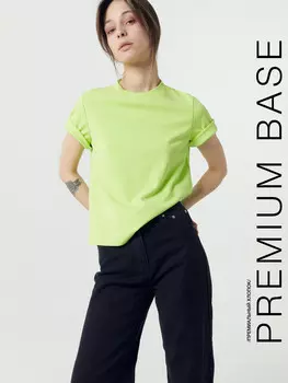 Футболка женская в ярко-салатовом цвете