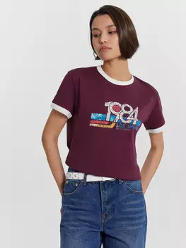Футболка женская винная с надписью