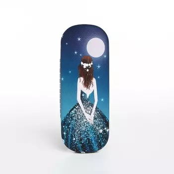 Футляр для очков на хлопушке, длина 16 см, цвет синий