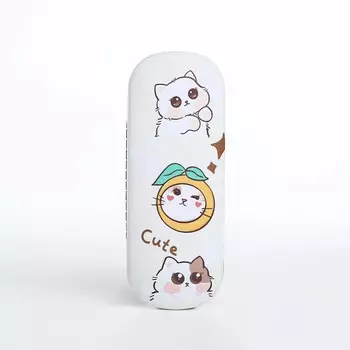 Футляр для очков на хлопушке, длина 16 см, цвет бежевый