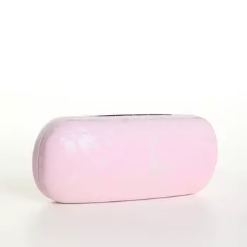 Футляр для очков на хлопушке, с цветочным принтом, размер 1663 см, нежно-розовый