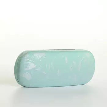 Футляр для очков на хлопушке, с цветочным принтом, размер 1663 см, зеленый