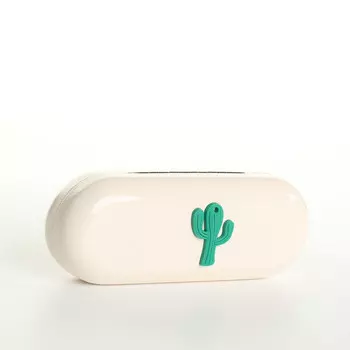 Футляр для очков на хлопушке, однотонный, размер 1663.5 см, молочный