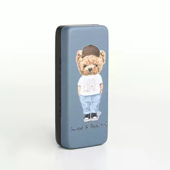 Футляр для очков на хлопушке, с принтом, размер 166.53.5 см, серый