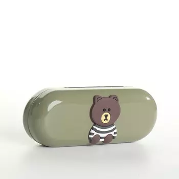 Футляр для очков на хлопушке, однотонный, размер 1663.5 см, зеленый